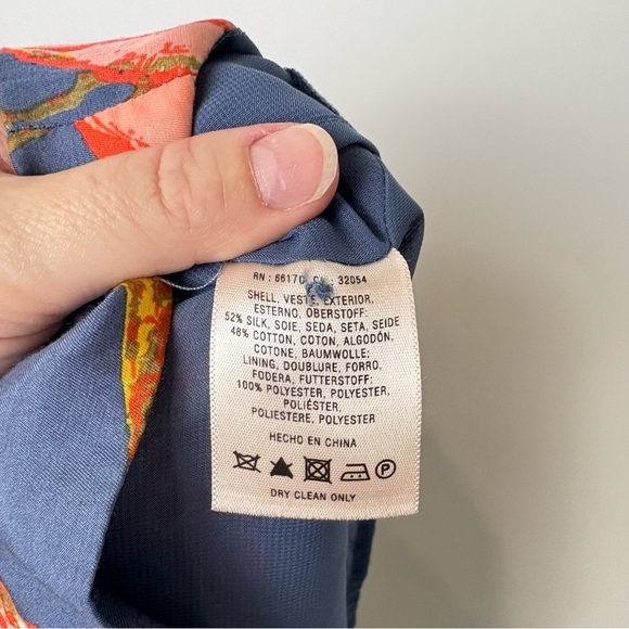 Anthropologie Maeve Floral Poppy Print Mini Dress Pleated Bodice Cutout Back - Picture 6 of 7